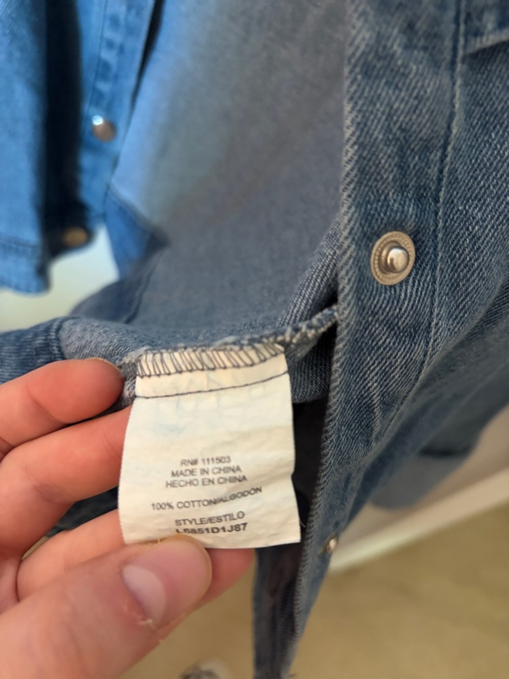 VTG Light Blue Ruffle Jean Jacket - Picture 4 of 6
